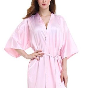 Baby Pink silk robe